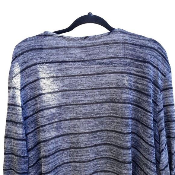 Forgotten Grace Open Waterfall Striped Lightweight Cardigan Gray Black Sz 2X - Picture 7 of 10